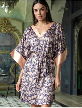 Короткая туника из атласа Mia-Amore CAROL 7384, Цвет: мультколор, Размеры: 4XL/5XL