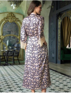 Длинный атласный халат Mia-Amore CAROL 7389, Цвет: мультколор, Размеры: 4XL/5XL, изображение 2