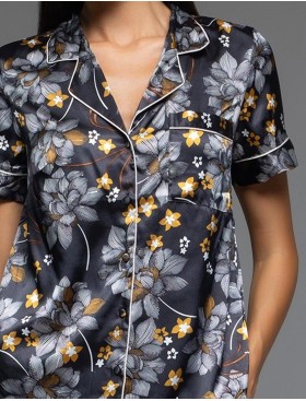 Атласная пижама с шортами Mia-Amore ELSA 7534, Цвет: темно-синий, Размеры: 2XL, изображение 4