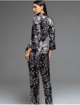 Атласная пижама с брюками Mia-Amore ELSA 7536, Цвет: темно-синий, Размеры: 2XL, изображение 2