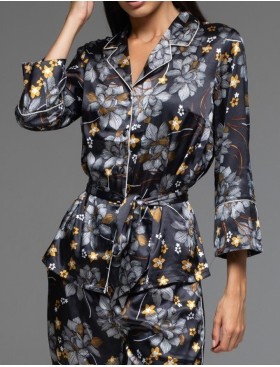 Атласная пижама с брюками Mia-Amore ELSA 7536, Цвет: темно-синий, Размеры: 2XL, изображение 4