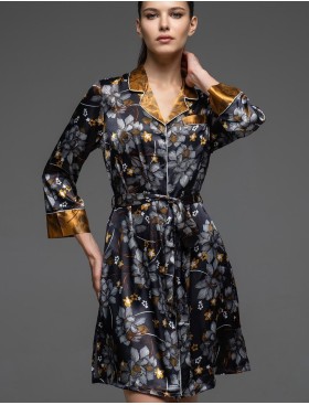 Домашняя рубашка халат Mia-Amore ELSA 7537, Цвет: темно-синий, Размеры: 3XL