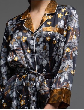 Домашняя рубашка халат Mia-Amore ELSA 7537, Цвет: темно-синий, Размеры: 3XL, изображение 4