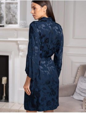 Халат из шёлка с вискозой Mia-Amore ENRIKA 4403, Цвет: темно-синий, Размеры: 2XL/3XL, изображение 2
