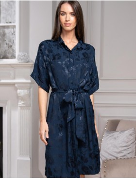 Удлинённая рубашка халат Mia-Amore ENRIKA 4405, Цвет: темно-синий, Размеры: 4XL