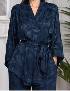 Пижама тройка с жаккардовым рисунком Mia-Amore ENRIKA 4406, Цвет: темно-синий, Размеры: 3XL, изображение 4