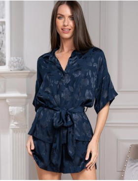 Комплект без пояса рубашка + шорты Mia-Amore ENRIKA 4407, Цвет: темно-синий, Размеры: 3XL