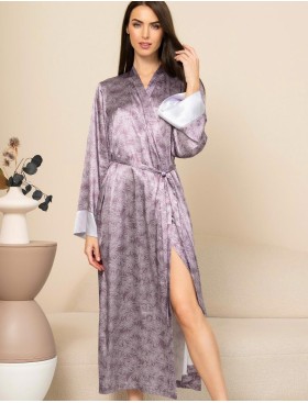 Длинный шёлковый халат Mia-Amore ESENIA 4359, Цвет: мультицвет, Размеры: 4XL/5XL