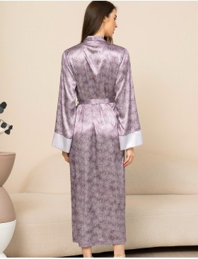 Длинный шёлковый халат Mia-Amore ESENIA 4359, Цвет: мультицвет, Размеры: 4XL/5XL, изображение 2