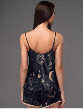 Шёлковая пижама с шортами Mia-Amore GALATEYA 4462, Цвет: черный, Размеры: 3XL, изображение 2