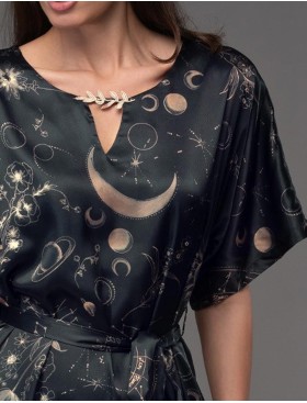 Шёлковая туника Mia-Amore GALATEYA 4465, Цвет: черный, Размеры: 4XL/5XL, изображение 4