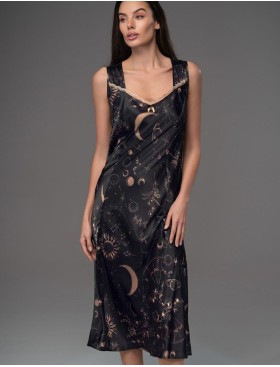 Сорочка на широких бретелях Mia-Amore GALATEYA 4468, Цвет: черный, Размеры: 3XL