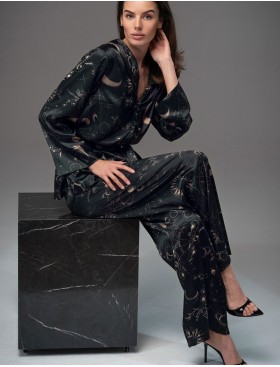 Шёлковый комплект с брюками Mia-Amore GALATEYA 4477, Цвет: черный, Размеры: 3XL, изображение 5