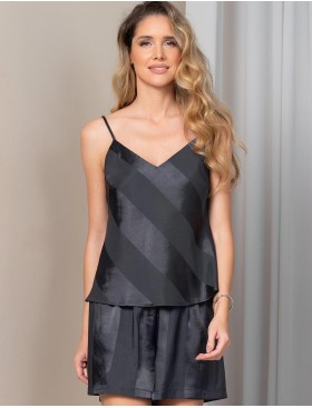 Атласная пижама с шортами Mia-Amore ILONA 7542 графит, Цвет: графит, Размеры: M, изображение 3