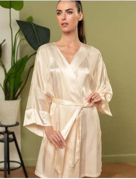 Атласный халат кимоно Mia-Amore ILONA 7543 шампань, Цвет: шампань, Размеры: L/XL, изображение 4