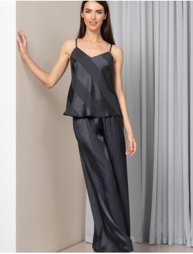 Атласный комплект тройка Mia-Amore ILONA 7545 графит, Цвет: графит, Размеры: M, изображение 2