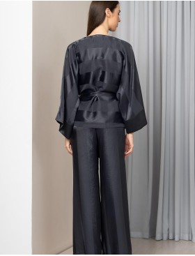 Атласный комплект тройка Mia-Amore ILONA 7545 графит, Цвет: графит, Размеры: M, изображение 3