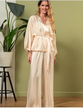 Атласный комплект тройка Mia-Amore ILONA 7545 шампань, Цвет: шампань, Размеры: M