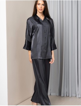 Пижама атласная Mia-Amore ILONA 7546 графит, Цвет: графит, Размеры: S, изображение 2