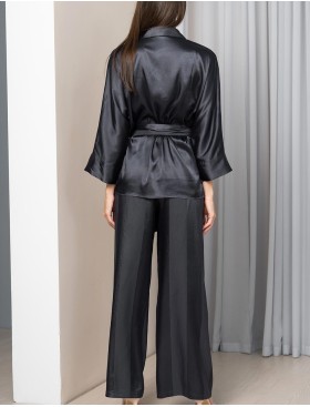 Пижама атласная Mia-Amore ILONA 7546 графит, Цвет: графит, Размеры: S, изображение 3