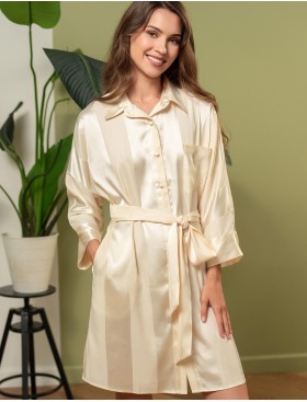 Рубашка халат из атласа Mia-Amore ILONA 7547 шампань, Цвет: шампань, Размеры: L/XL