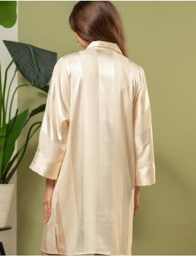 Рубашка халат из атласа Mia-Amore ILONA 7547 шампань, Цвет: шампань, Размеры: L/XL, изображение 4