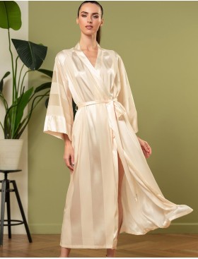 Атласный длинный халат Mia-Amore ILONA 7549 шампань, Цвет: шампань, Размеры: S/M