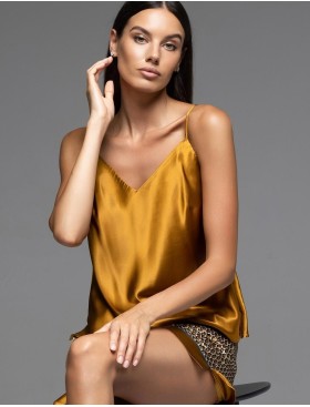 Атласный комплект топ + шорты Mia-Amore INNA 7522, Цвет: бронзовый, Размеры: 3XL, изображение 4