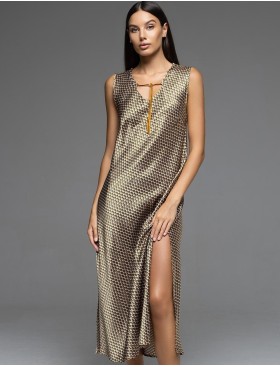 Длинная атласная сорочка Mia-Amore INNA 7528, Цвет: мультколор, Размеры: L