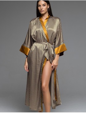 Длинный атласный халат Mia-Amore INNA 7529, Цвет: мультколор, Размеры: 2XL/3XL, изображение 3