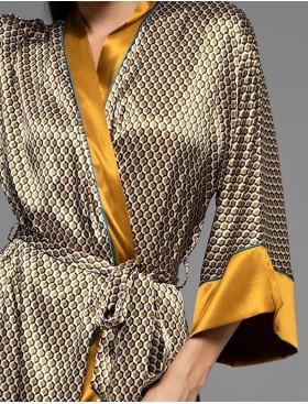 Длинный атласный халат Mia-Amore INNA 7529, Цвет: мультколор, Размеры: 2XL/3XL, изображение 4