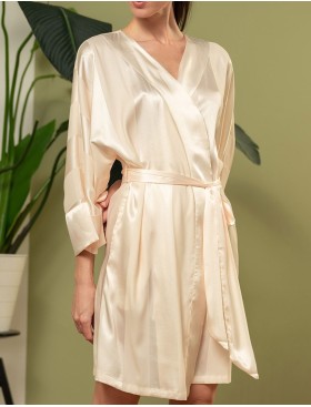 Атласный халат кимоно Mia-Amore ILONA 7543 шампань, Цвет: шампань, Размеры: L/XL, изображение 3