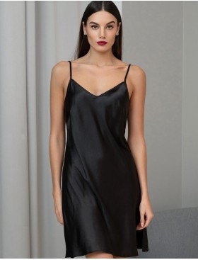 Ночная сорочка шёлк Mia-Amore JARDIN 4020 черный, Цвет: черный, Размеры: 3XL