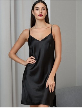 Ночная сорочка шёлк Mia-Amore JARDIN 4020 черный, Цвет: черный, Размеры: 3XL, изображение 4