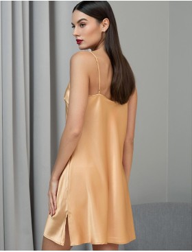 Ночная сорочка шёлк Mia-Amore JARDIN 4020 золотой, Цвет: золотой, Размеры: 3XL, изображение 2