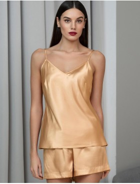 Пижама из натурального шёлка Mia-Amore JARDIN 4022 золотой, Цвет: золотой, Размеры: 3XL