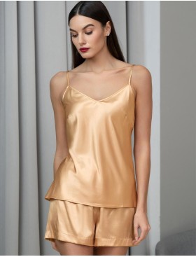 Пижама из натурального шёлка Mia-Amore JARDIN 4022 золотой, Цвет: золотой, Размеры: 3XL, изображение 3