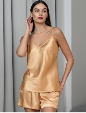 Пижама из натурального шёлка Mia-Amore JARDIN 4022 золотой, Цвет: золотой, Размеры: 3XL, изображение 4