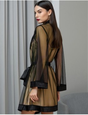 Халат из сетки Mia-Amore JARDIN 4023 черный, Цвет: черный, Размеры: 4XL/5XL, изображение 2