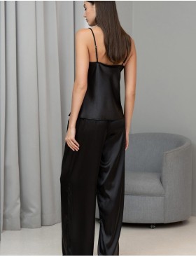 Шёлковая пижама с брюками Mia-Amore JARDIN 4026 черный, Цвет: черный, Размеры: 4XL, изображение 2