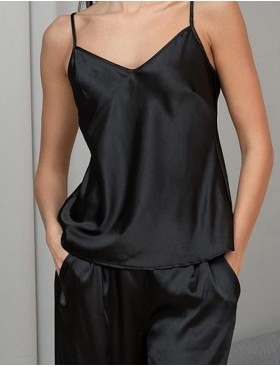 Шёлковая пижама с брюками Mia-Amore JARDIN 4026 черный, Цвет: черный, Размеры: 4XL, изображение 4