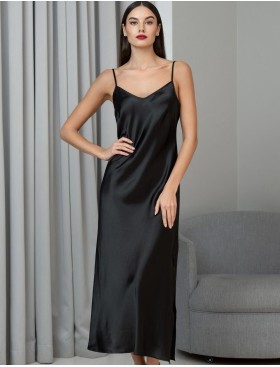 Длинная шёлковая сорочка Mia-Amore JARDIN 4028 черный, Цвет: черный, Размеры: 3XL, изображение 4