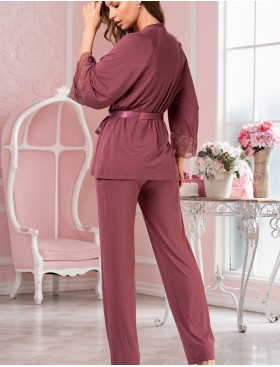 Пижама тройка из вискозы Mia-Amore LETICIA 1676 какао, Цвет: какао, Размеры: XL, изображение 4