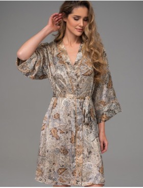 Халат-кимоно из шёлка Mia-Amore LIVIA 4493, Цвет: мультицвет, Размеры: 4XL/5XL, изображение 3