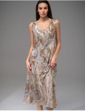 Длинная сорочка из шёлка Mia-Amore LIVIA 4495, Цвет: мультицвет, Размеры: 5XL