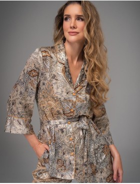 Брючный комплект шёлк Mia-Amore LIVIA 4496, Цвет: мультицвет, Размеры: 2XL, изображение 4