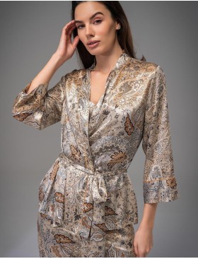 Шёлковый комплект тройка Mia-Amore LIVIA 4497, Цвет: мультицвет, Размеры: 2XL, изображение 4