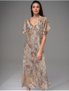 Длинная шёлковая сорочка Mia-Amore LIVIA 4498, Цвет: мультицвет, Размеры: 2XL