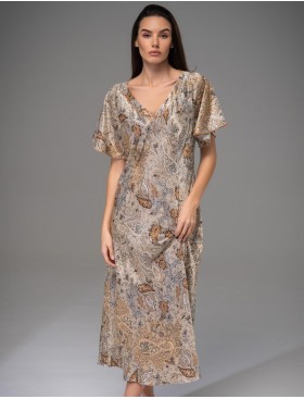 Длинная шёлковая сорочка Mia-Amore LIVIA 4498, Цвет: мультицвет, Размеры: 2XL, изображение 3