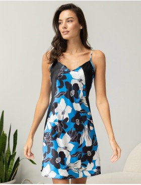 Короткая сорочка с цветами Mia-Amore MARTINA 7320, Цвет: голубой, Размеры: S